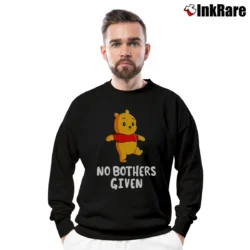 Men’s No Bothers Given Disney Teeturtle Crewneck Sweatshirt in black | Cozy Fabric, Clean Style