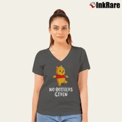 Women’s No Bothers Given Disney Teeturtle V-Neck Tee in charcoal | Chic Neckline, Soft Texture