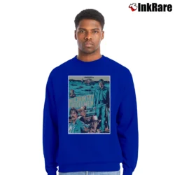 Men’s No Country For Old Men Retro Poster Crewneck Sweatshirt in royal blue | Cozy Fabric, Clean Style