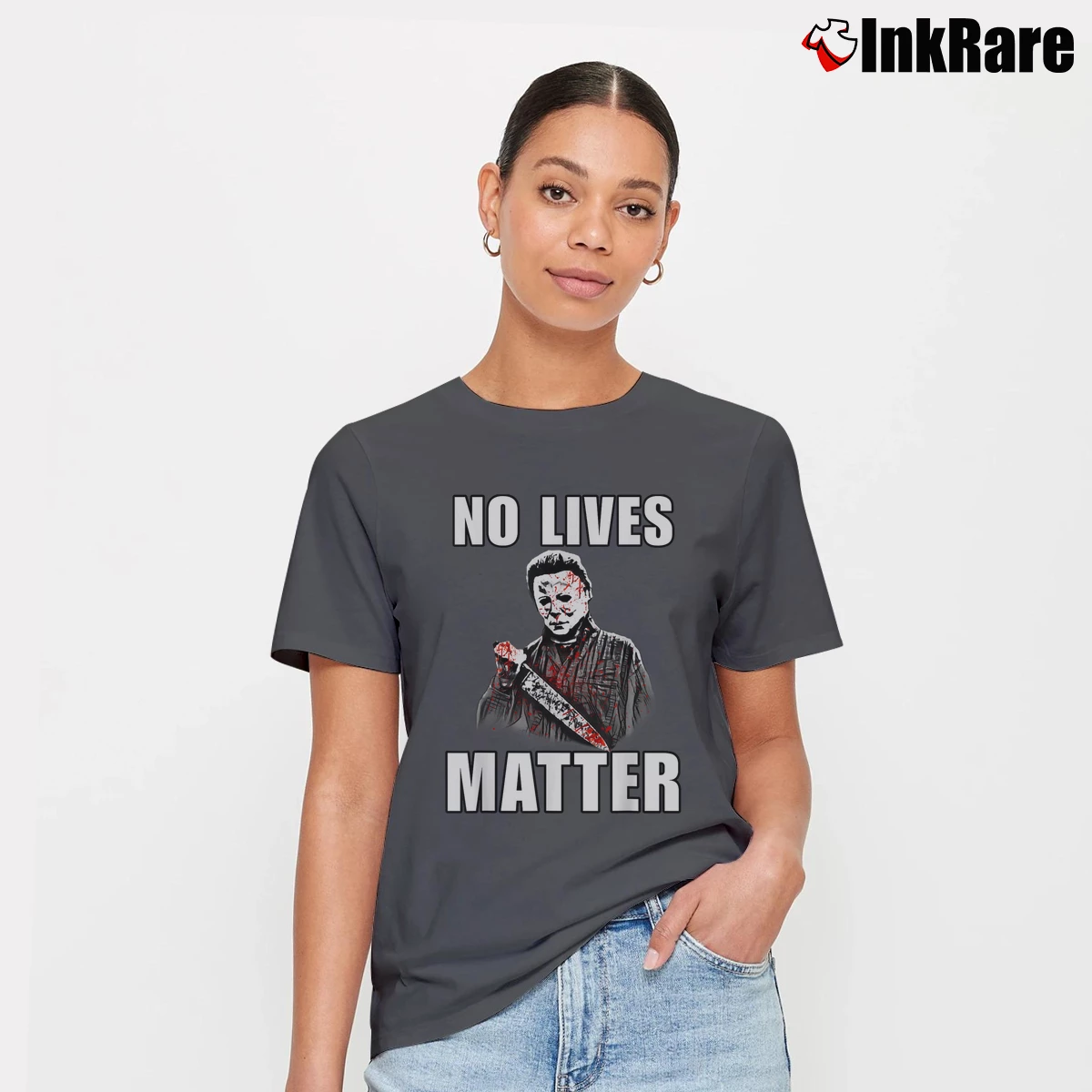 Women’s No Lives Matter Spooky Halloween T-Shirt in charcoal | Soft, Flattering Fit