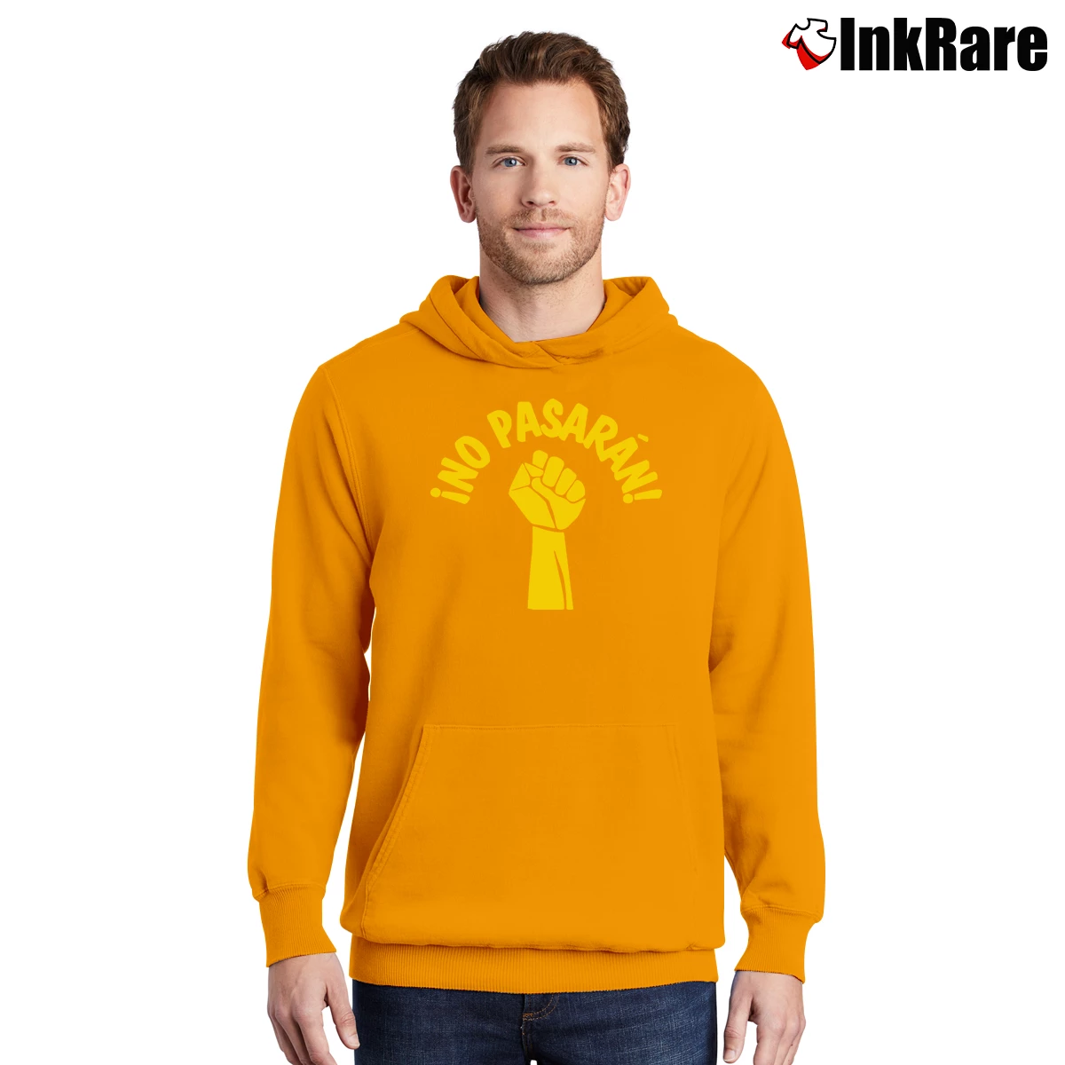 No Pasaran Spanish Civil War Men’s Pullover Hoodie in orange – Ultimate Warmth Men’s No Pasaran Spanish Civil War Pullover Hoodie in orange | Cozy, Durable, Modern Fit