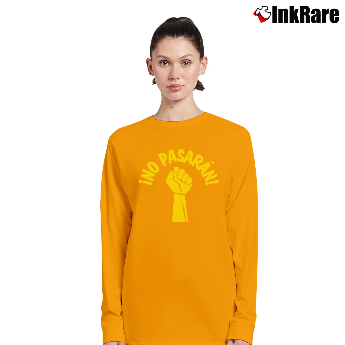 No Pasaran Spanish Civil War Women’s Long-Sleeve Top in orange – Effortless Layer Women’s No Pasaran Spanish Civil War Long-Sleeve Top in orange | Sleek, Versatile, All-Season