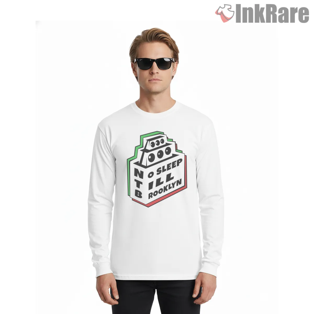 No Sleep Till Brooklyn Tower Logo 1981 Shirt on white long sleeve shirt for men graphic tee