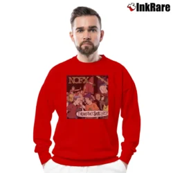 Men’s nofx i heard they suck live punk band live album Crewneck Sweatshirt in red | Cozy Fabric, Clean Style