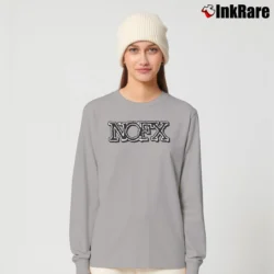 Women’s nofx logo punk rock band graphic Long-Sleeve Top in sport grey | Sleek, Versatile, All-Season