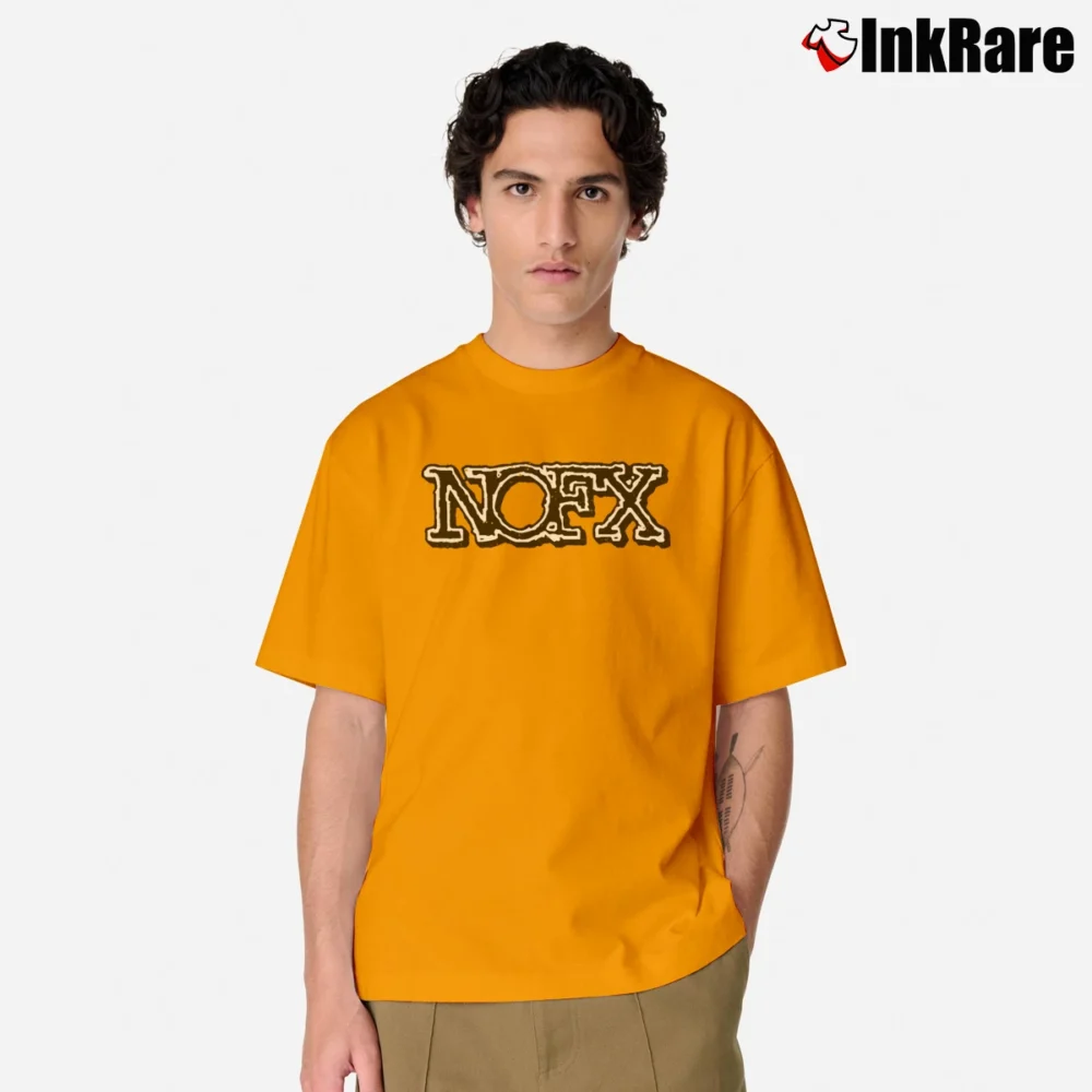 Men’s nofx logo punk rock band graphic Classic T-Shirt in orange | Soft, Breathable Everyday Wear