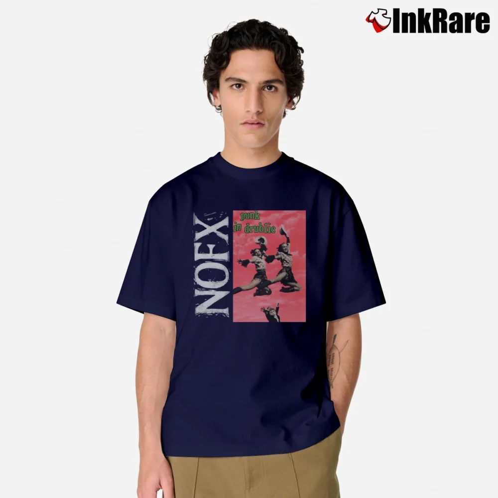 Men’s Nofx Punk In Drublic Album Classic T-Shirt in navy | Soft, Breathable Everyday Wear