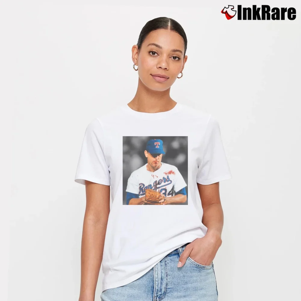 Women’s Nolan Ryan Bloody Face Signature T-Shirt in white | Soft, Flattering Fit