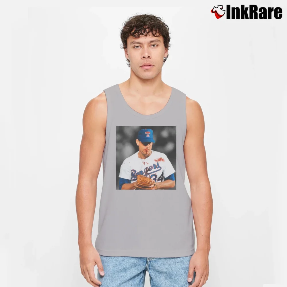 Men’s Nolan Ryan Bloody Face Tank Top in sport grey | Breathable, Active-Friendly Design