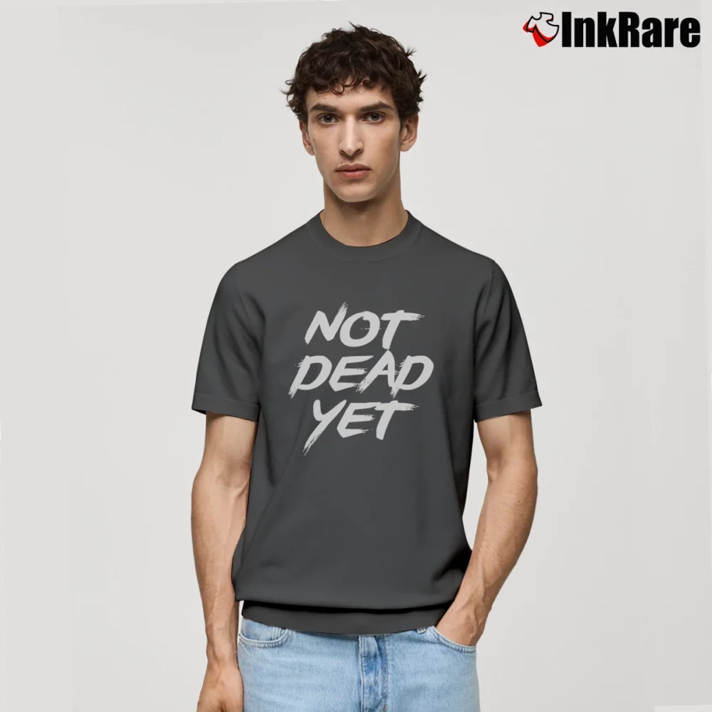 Men’s Not Dead Yet Frank Turner Inspired Classic T-Shirt in charcoal | Soft, Breathable Everyday Wear