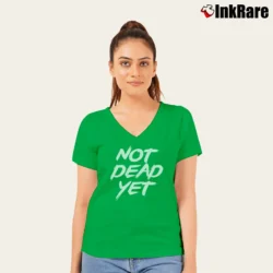 Women’s Not Dead Yet Frank Turner Inspired V-Neck Tee in irish green | Chic Neckline, Soft Texture