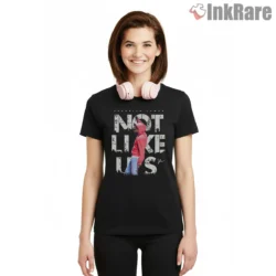 Not Like Us Kendrick Lamar Red Hoodie Pose Shirt on black short sleeve shirt for women graphic tee