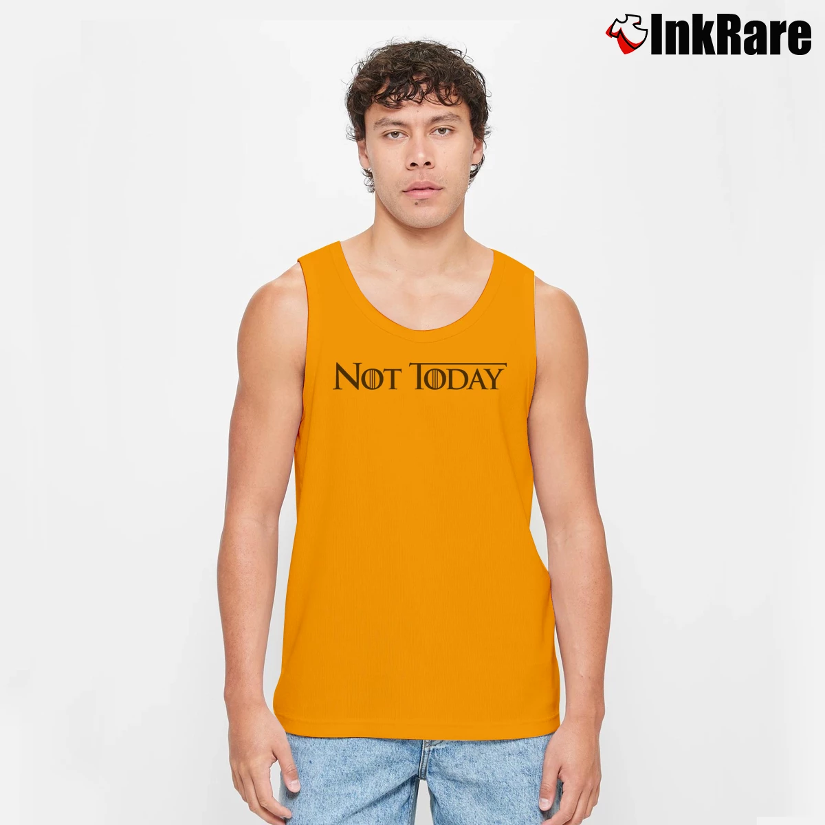 Men’s Not Today Game Of Thrones Tank Top in orange | Breathable, Active-Friendly Design
