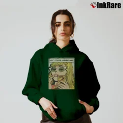 Women’s Not Yours Never Was Comic Fitted Cozy Hoodie in forest green | Warm, Structured, Stylish