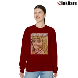 Women’s Not Yours Never Was Comic Fitted Relaxed Sweatshirt in maroon | Soft, Laid-Back Vibe