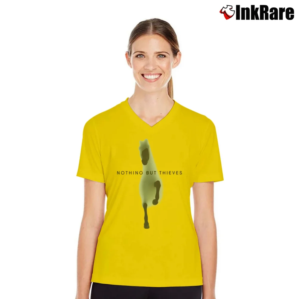 Women’s Nothing But Thieves Vortu V-Neck Tee in yellow | Chic Neckline, Soft Texture