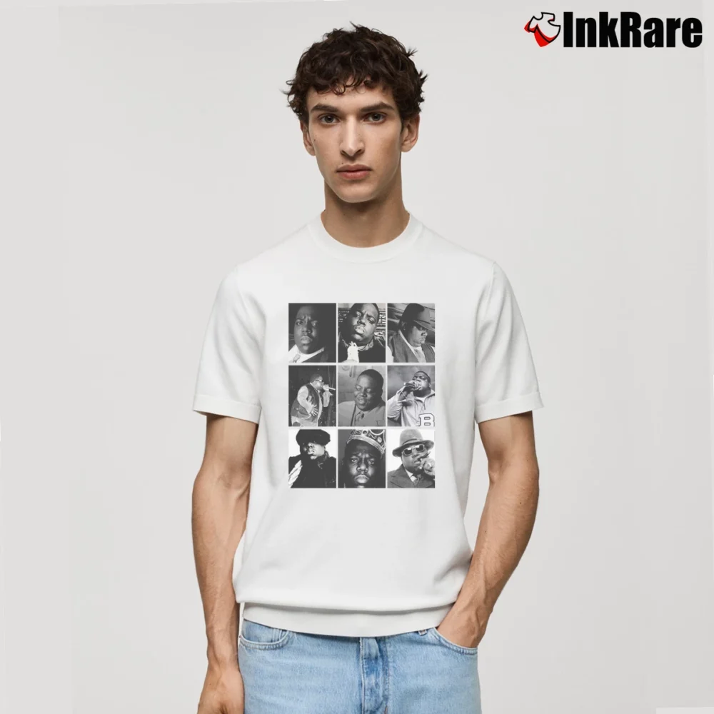 Men’s Notorious B.i.g. Photo Collage Music Classic T-Shirt in white | Soft, Breathable Everyday Wear