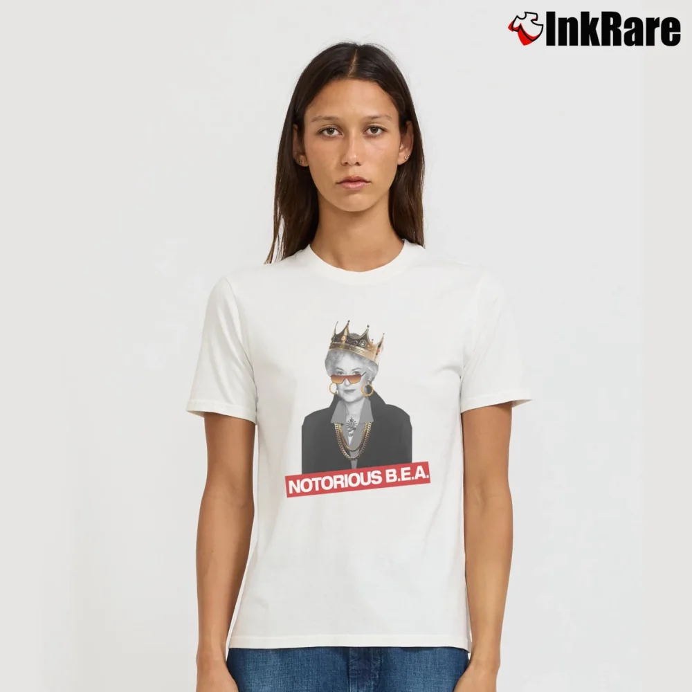Women’s Notorious Bea Funny Graphic Signature T-Shirt in white | Soft, Flattering Fit