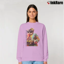 Women’s Notorious Cat Biggie Everyday Struggle Relaxed Sweatshirt in light pink | Soft, Laid-Back Vibe