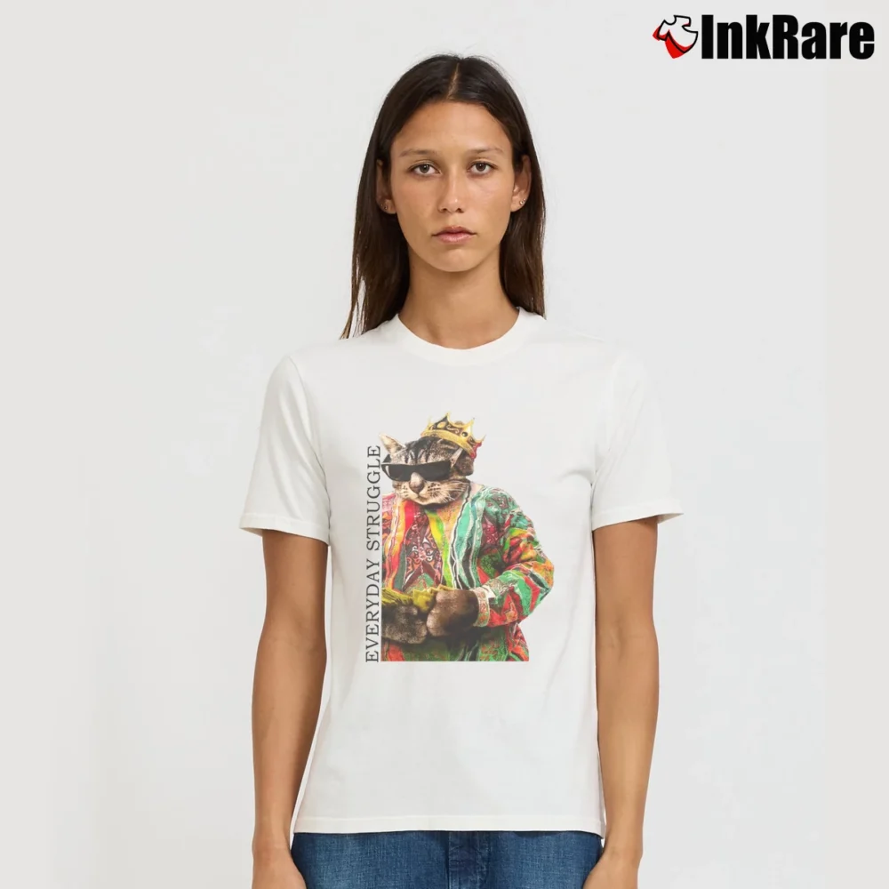 Women’s Notorious Cat Biggie Everyday Struggle Signature T-Shirt in white | Soft, Flattering Fit
