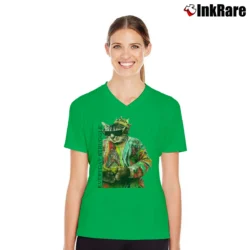 Women’s Notorious Cat Biggie Everyday Struggle V-Neck Tee in irish green | Chic Neckline, Soft Texture