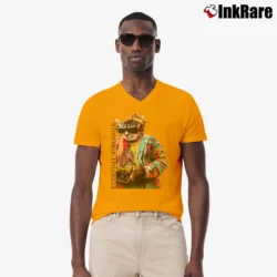 Men’s Notorious Cat Biggie Everyday Struggle V-Neck Tee in orange | Sharp, Breathable, Everyday Staple