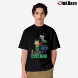 Men’s Notre Dame Fighting Irish Snoopy And Woodstock Classic T-Shirt in black | Soft, Breathable Everyday Wear