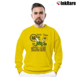 Men’s Notre Dame Irish Mascot Spellout Big Logo Crewneck Sweatshirt in yellow | Cozy Fabric, Clean Style