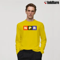 Men’s Npr Logo Colorsize Public Radio Long-Sleeve Shirt in yellow | Sleek, Lightweight, Year-Round Wear