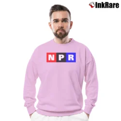Men’s Npr Logo Colorsize Public Radio Crewneck Sweatshirt in light pink | Cozy Fabric, Clean Style