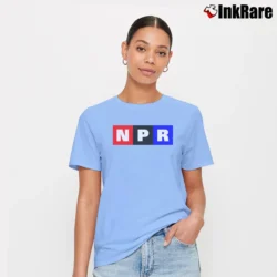 Women’s Npr Logo Colorsize Public Radio Signature T-Shirt in light blue | Soft, Flattering Fit