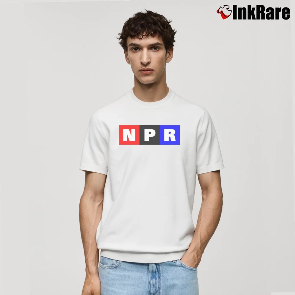 Men’s Npr Logo Colorsize Public Radio Classic T-Shirt in white | Soft, Breathable Everyday Wear