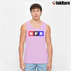 Men’s Npr Logo Colorsize Public Radio Tank Top in light pink | Breathable, Active-Friendly Design