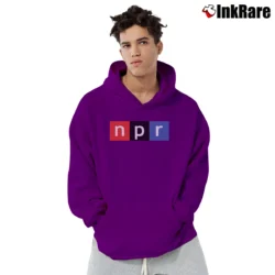 Men’s Npr National Public Radio Logo Pullover Hoodie in purple | Cozy, Durable, Modern Fit