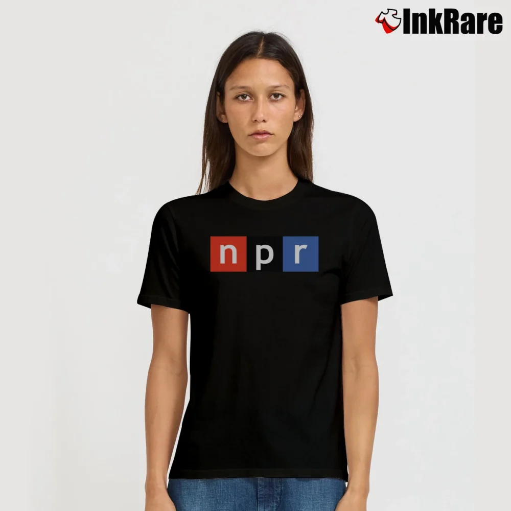 Women’s Npr National Public Radio Logo Signature T-Shirt in black | Soft, Flattering Fit