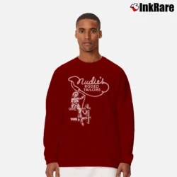 Men’s Nudies Rodeo Tailor Western Long-Sleeve Shirt in maroon | Sleek, Lightweight, Year-Round Wear