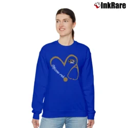 Women’s Nurse Heart Mizzou Tigers Graphic Relaxed Sweatshirt in royal blue | Soft, Laid-Back Vibe