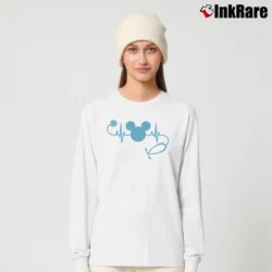 Women’s Nurse Loves Mickey Mouse Disney Long-Sleeve Top in white | Sleek, Versatile, All-Season