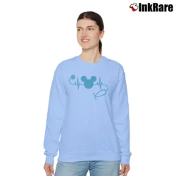 Women’s Nurse Loves Mickey Mouse Disney Relaxed Sweatshirt in light blue | Soft, Laid-Back Vibe