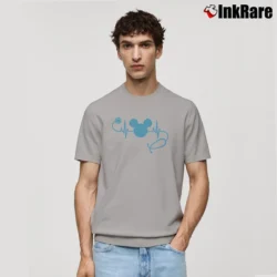 Men’s Nurse Loves Mickey Mouse Disney Classic T-Shirt in sport grey | Soft, Breathable Everyday Wear