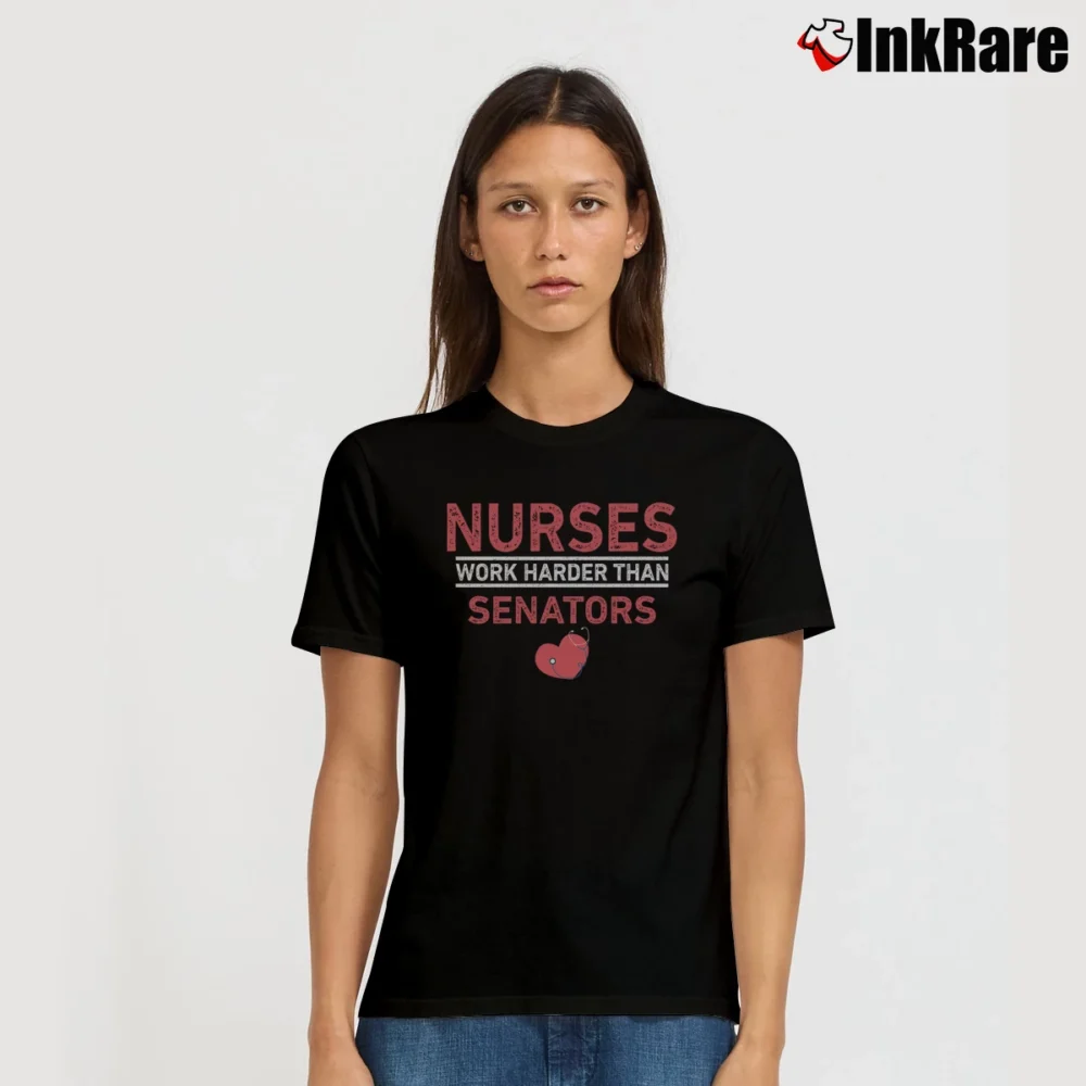 Women’s Nurses Work Harder Than The Senator Signature T-Shirt in black | Soft, Flattering Fit