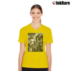 Women’s NWA 90s Hip Hop Iconic Group V-Neck Tee in yellow | Chic Neckline, Soft Texture
