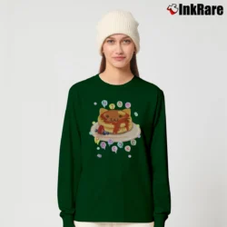 Women’s Nyan Cat Pancake Kawaii Long-Sleeve Top in forest green | Sleek, Versatile, All-Season