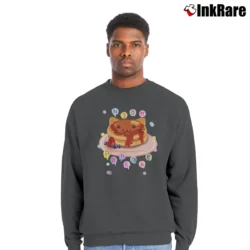 Men’s Nyan Cat Pancake Kawaii Crewneck Sweatshirt in charcoal | Cozy Fabric, Clean Style