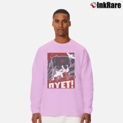 Men’s Nyet Soviet Graphic Long-Sleeve Shirt in light pink | Sleek, Lightweight, Year-Round Wear