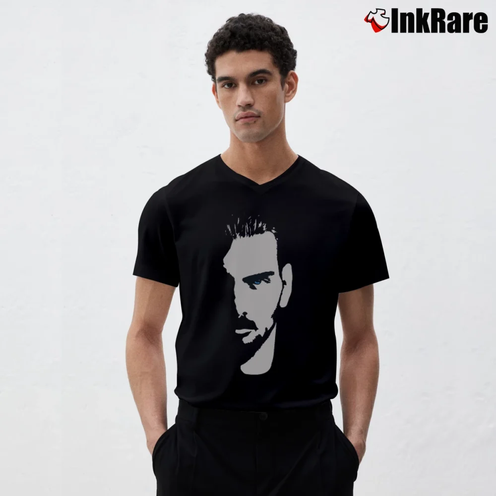 Men’s Nyle Dimarco Graphic V-Neck Tee in black | Sharp, Breathable, Everyday Staple