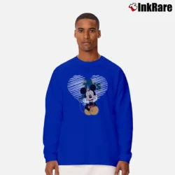 Men’s Oakland Athletics Heart Mickey Mouse Baseball Long-Sleeve Shirt in royal blue | Sleek, Lightweight, Year-Round Wear