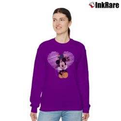 Women’s Oakland Athletics Heart Mickey Mouse Baseball Relaxed Sweatshirt in purple | Soft, Laid-Back Vibe
