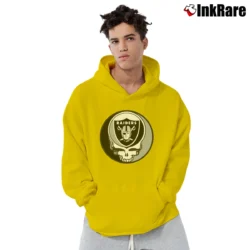 Men’s Oakland Raiders Grateful Dead Steal Your Face Football Pullover Hoodie in yellow | Cozy, Durable, Modern Fit