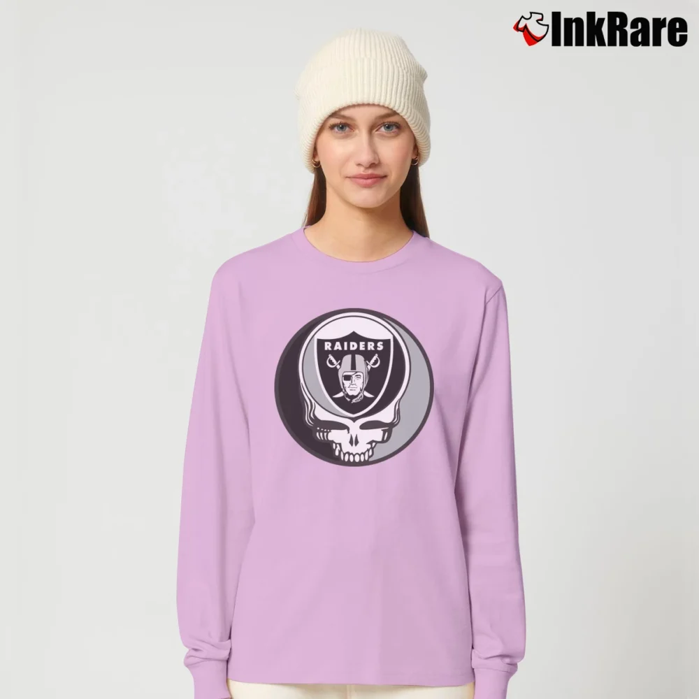 Women’s Oakland Raiders Grateful Dead Steal Your Face Football Long-Sleeve Top in light pink | Sleek, Versatile, All-Season